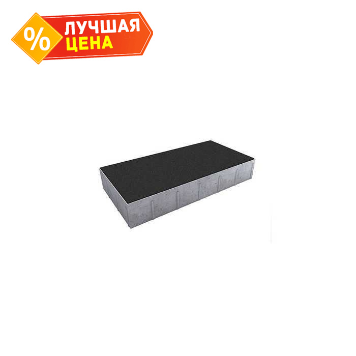 Плитка тротуарная Прямоугольник (Ла-Линия) В.5.П.10 гладкий черный 600x300x100 мм