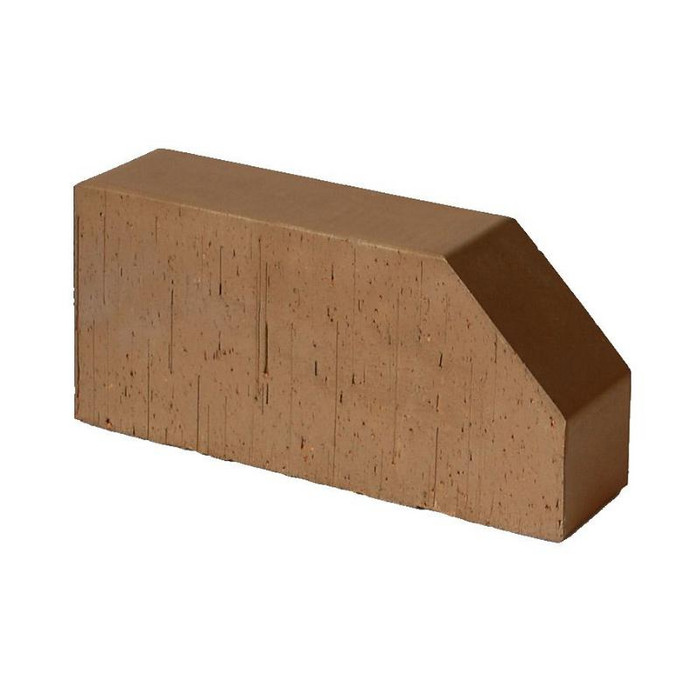 Печной кирпич фигурный полнотелый Lode Brunis F6 гладкий, 250х120х65 мм