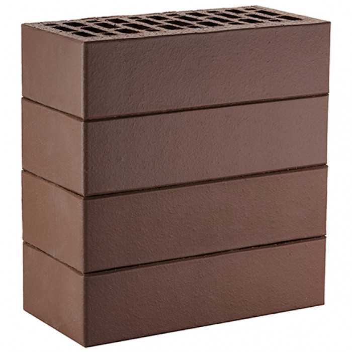 Кирпич облицовочный ЛСР темно-коричневый гладкий М175 250х120х65 мм