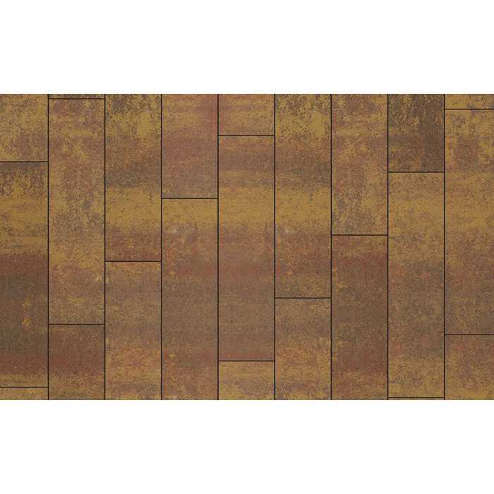 Плитка тротуарная Прямоугольник (Ла-Линия) В.11.П.10 Листопад гладкий Осень 400x100x100 мм