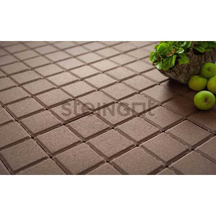Плитка тротуарная Steingot Моно, Квадрат, темно-коричневый, 100x100x60 мм